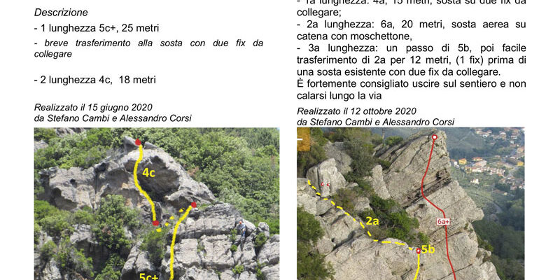 nuovi itinerari arrampicata Monte Serra Buti